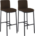 2-delige set Barkrukken - Krukken - Comfortabele gestoffeerde zitting, modern ontwerp, bruin stof Kleur bruin