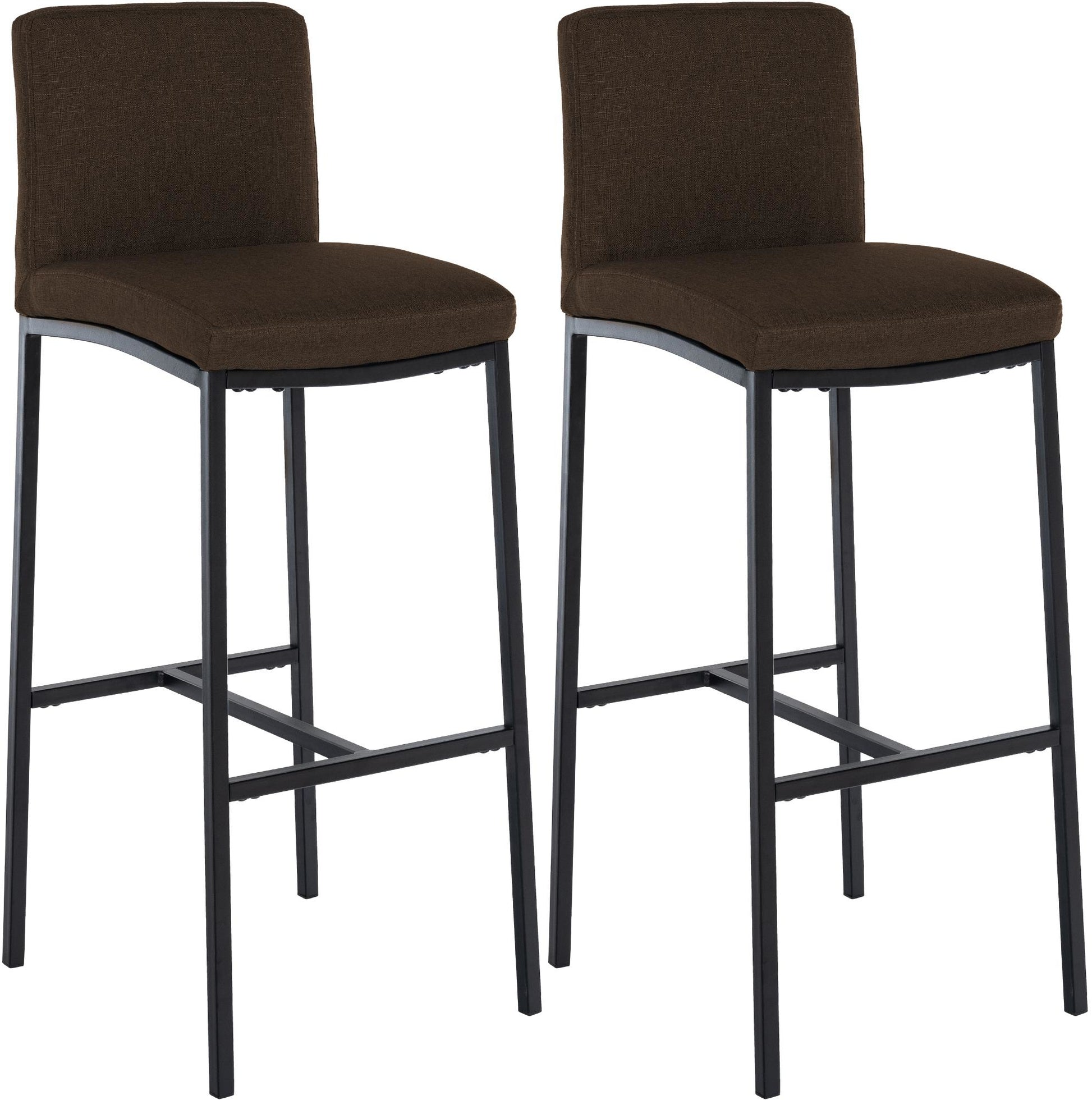 2-delige set Barkrukken - Krukken - Comfortabele gestoffeerde zitting, modern ontwerp, bruin stof Kleur bruin