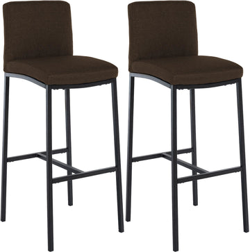 2-delige set Barkrukken - Krukken - Comfortabele gestoffeerde zitting, modern ontwerp, bruin stof Kleur bruin