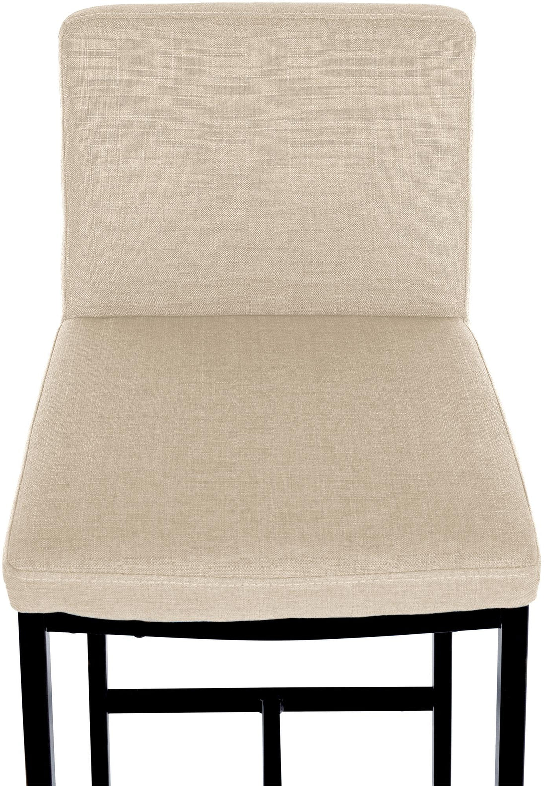 2-delige set Barkrukken - Moderne Hoge Krukken - Comfortabele stoffen zitting, vloerbescherming Kleur crème
