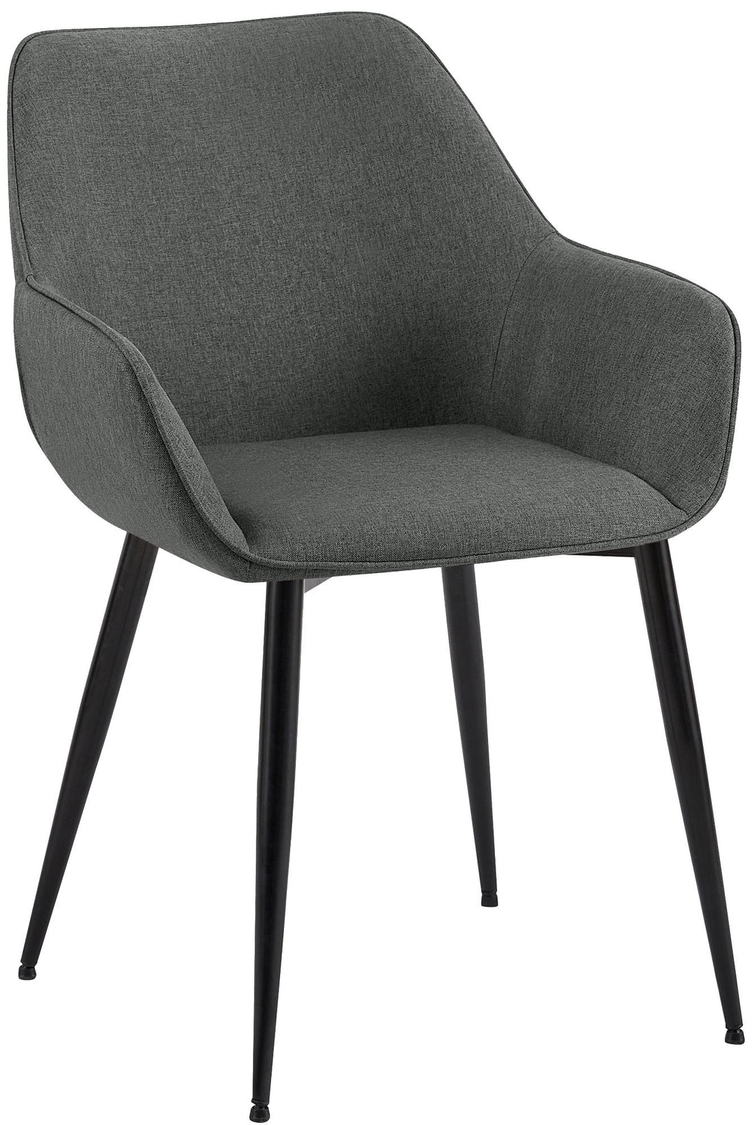 Donkergrijze Eetkamerstoel - Armstoel - Comfortabele Stoffen Bekleding, Ergonomisch Design Kleur donkergrijs
