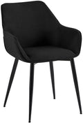 Moderne Eetkamerstoel - Zwarte Stoel - Comfortabel & Onderhoudsvriendelijk - Stoffen Bekleding Kleur zwart