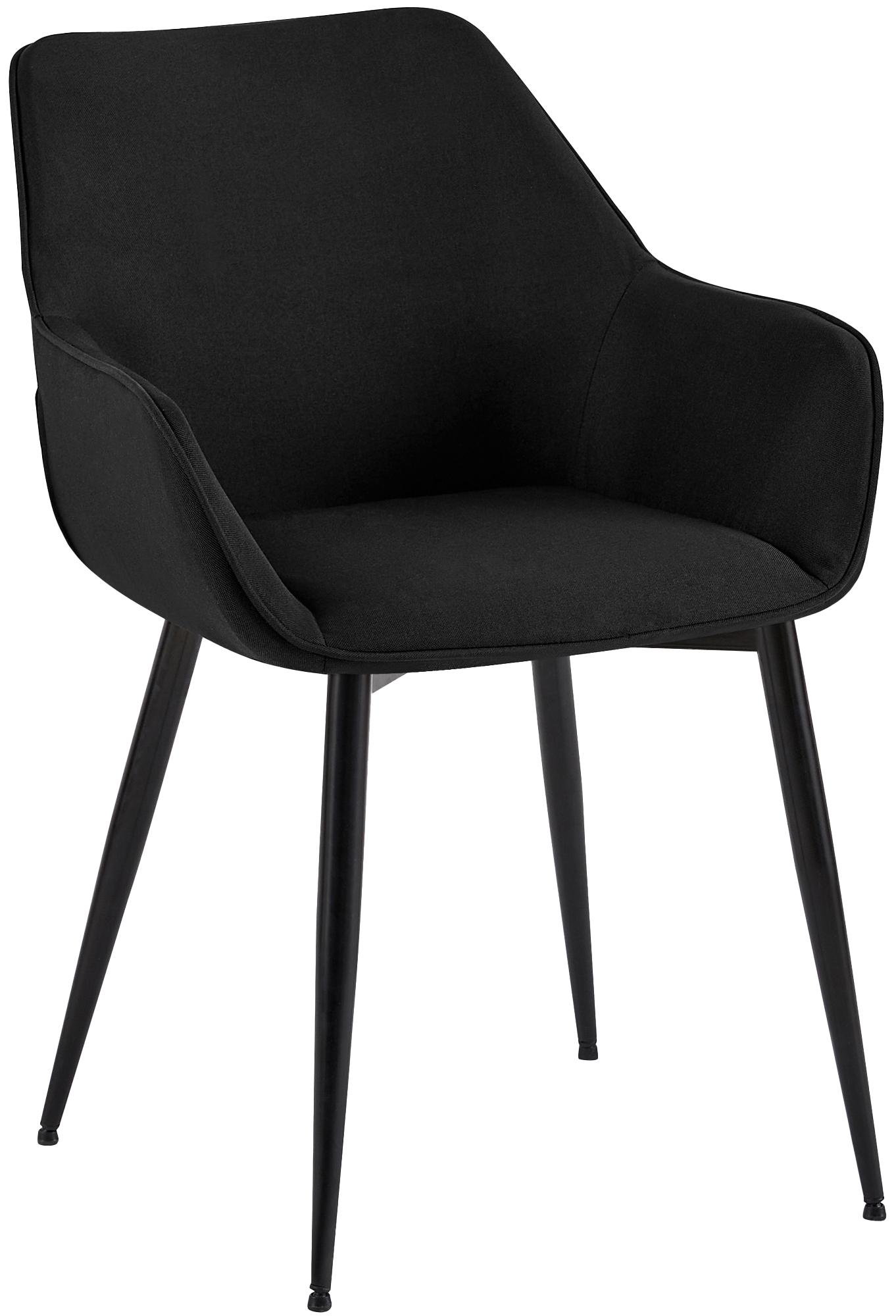 Moderne Eetkamerstoel - Zwarte Stoel - Comfortabel & Onderhoudsvriendelijk - Stoffen Bekleding Kleur zwart