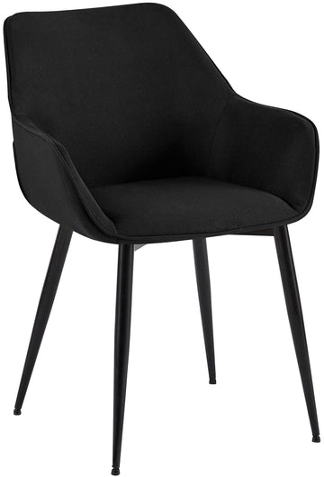 Moderne Eetkamerstoel - Zwarte Stoel - Comfortabel & Onderhoudsvriendelijk - Stoffen Bekleding Kleur zwart