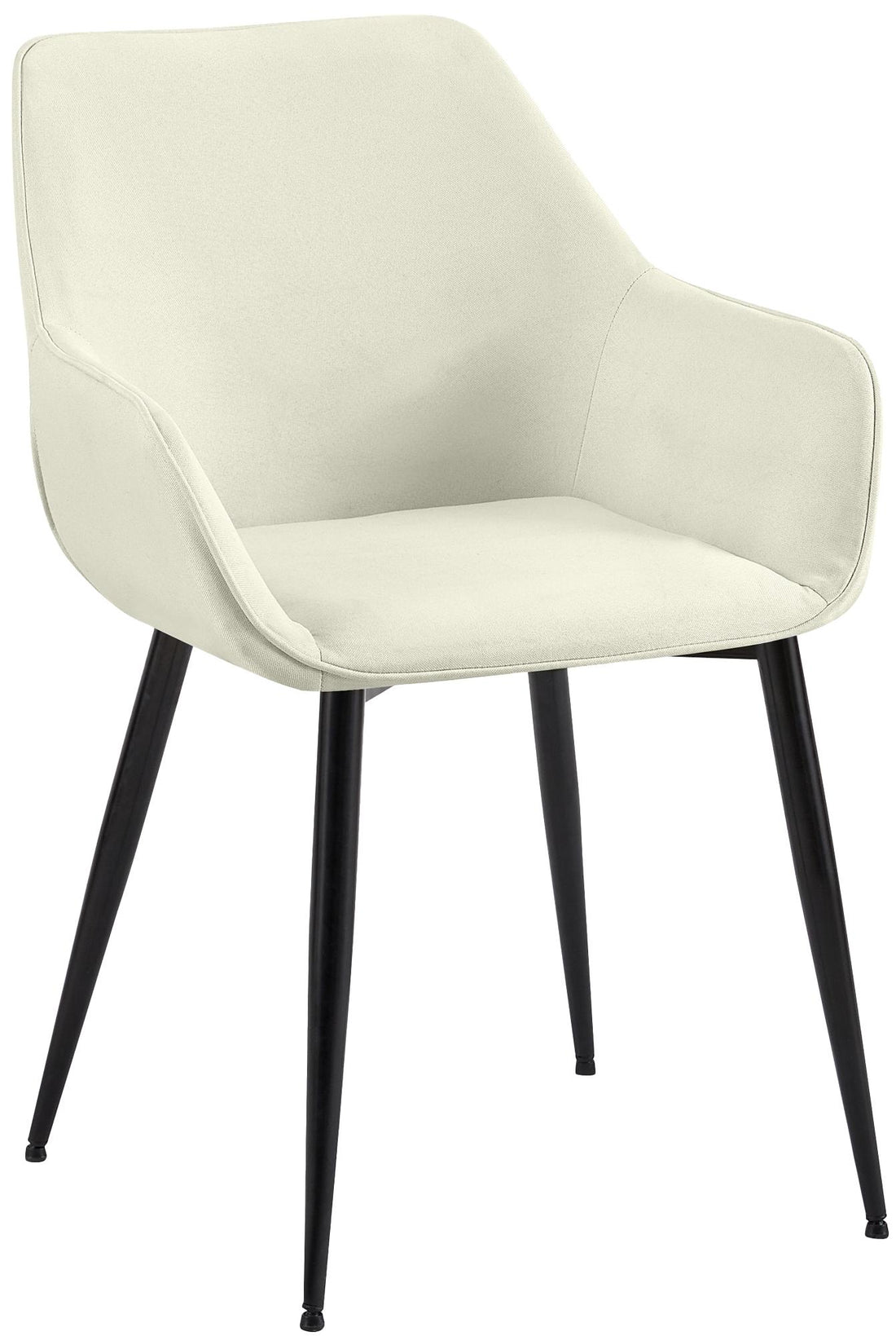 Moderne Eetkamerstoel - Comfortabele Armstoel - Onderhoudsvriendelijk, Crèmekleurige Stof Kleur crème