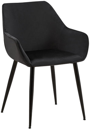 Moderne Eetkamerstoel Fluweel – Design Stoel, Comfortabel, Onderhoudsvriendelijk, Zwart Kleur zwart