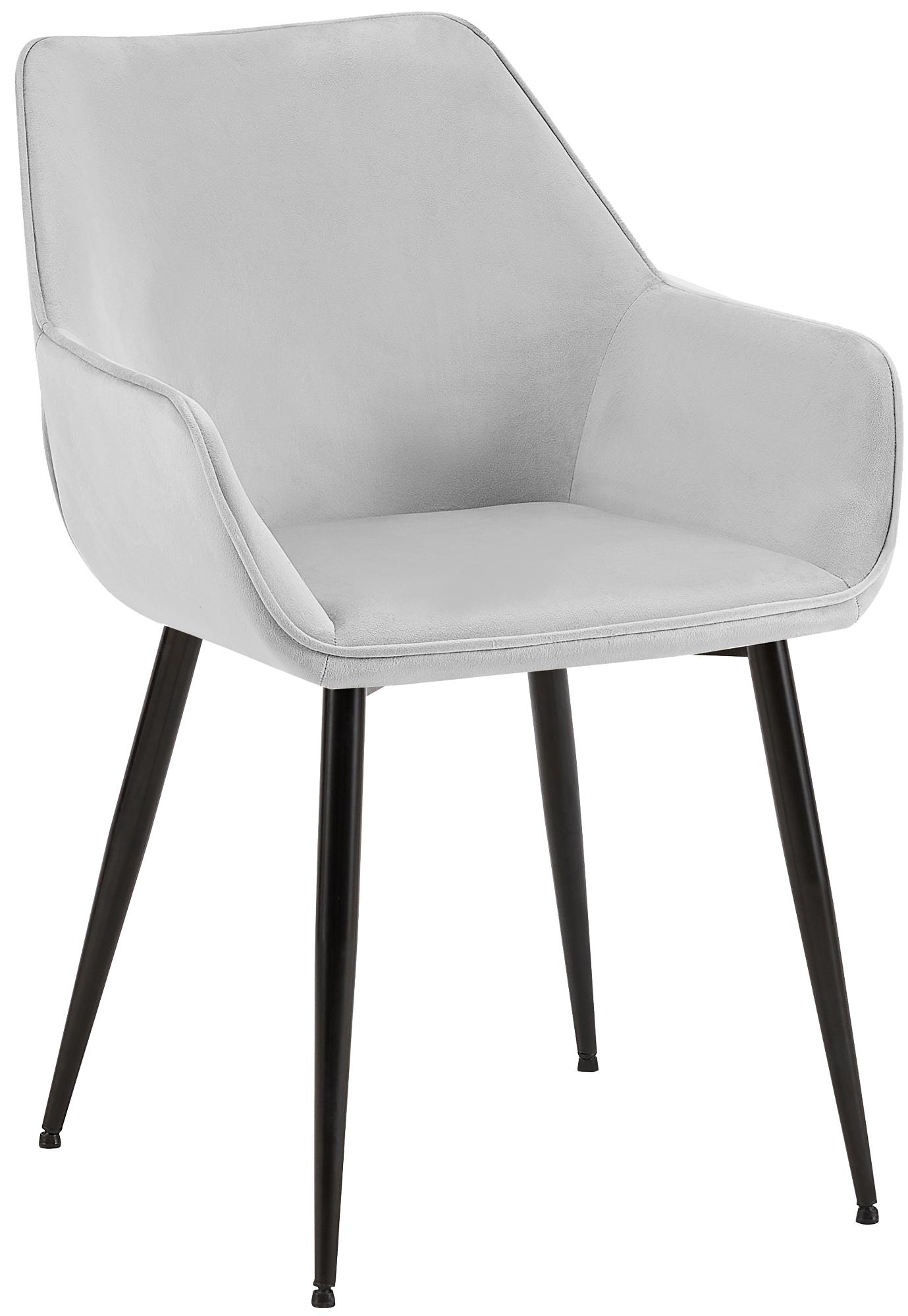 Moderne eetkamerstoel - Fluwelen stoel - Stabiel & comfortabel, gemakkelijk schoon te maken Kleur lichtgrijs