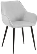 Moderne eetkamerstoel - Fluwelen stoel - Stabiel & comfortabel, gemakkelijk schoon te maken Kleur lichtgrijs