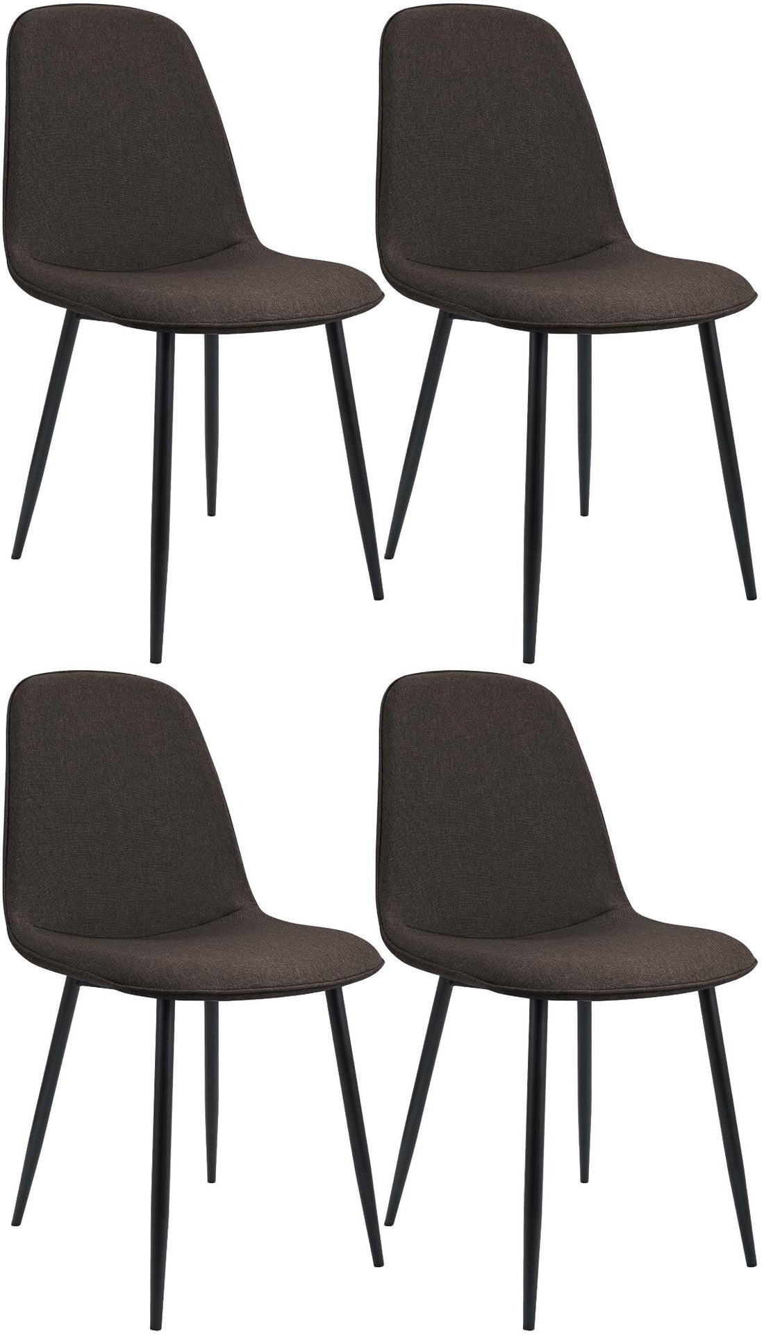 Set van 4 Eetkamerstoelen - Kuipstoelen - Comfortabel & Stabiel - Bruin, Stof, Makkelijk te Monteren Kleur bruin