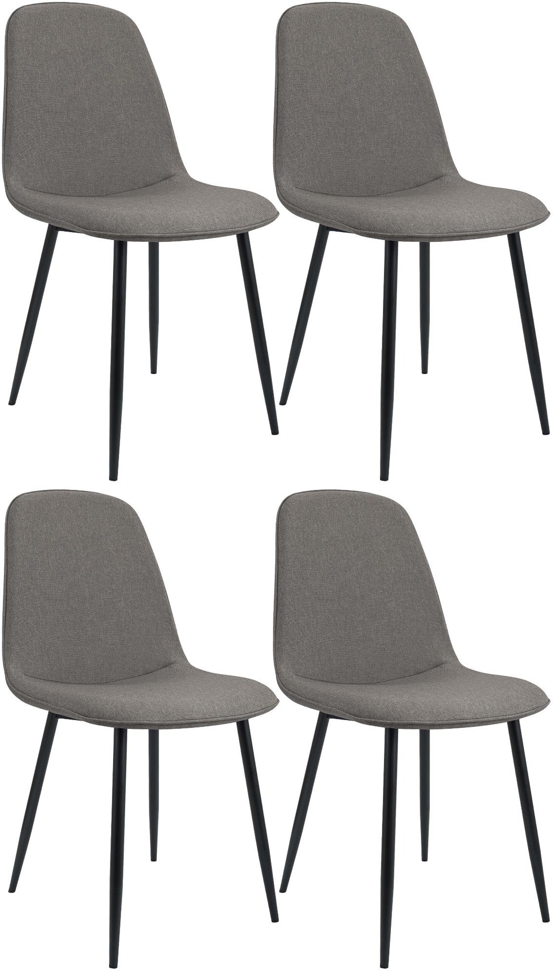 Set van 4 Eetkamerstoelen - Keukenstoelen - Comfortabele zitting - Lichtgrijs, Slijtvast Textiel Kleur lichtgrijs