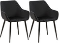2-delige set Eetkamerstoelen - Kuipstoelen - Comfort & Stijlvol Fluweel - Zwart, Kleur zwart