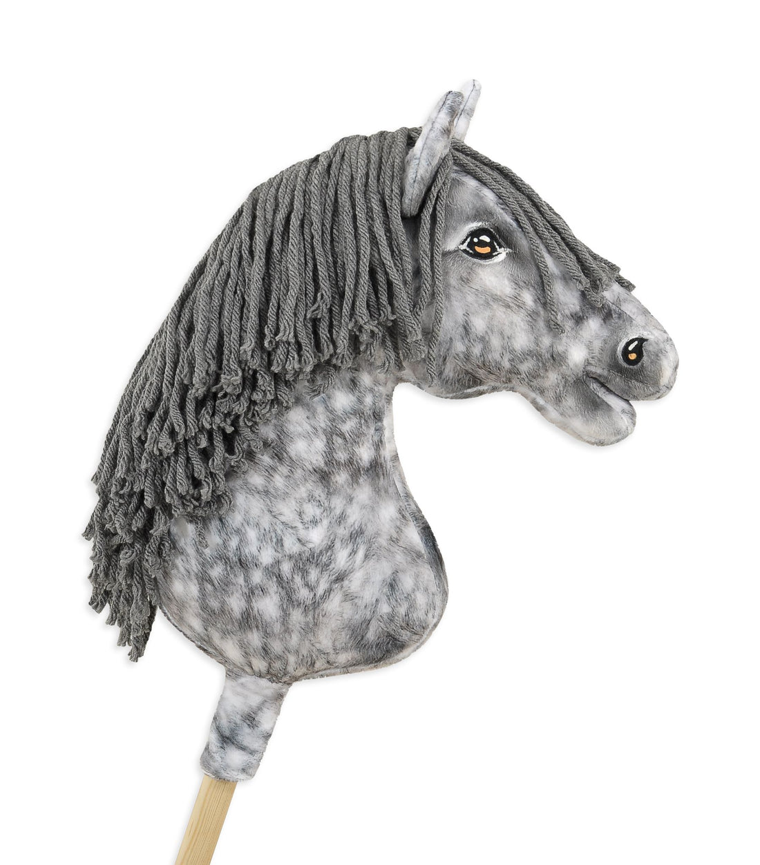 Käpphäst, hobbyhäst, extra robust och mjuk – gråmögel, grå man, A3-format