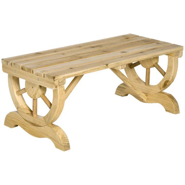 Houten tuinbank zonder rugleuning - Rustiek | Kleur: Natuurlijk | Afmetingen: 98x50x39,5 cm