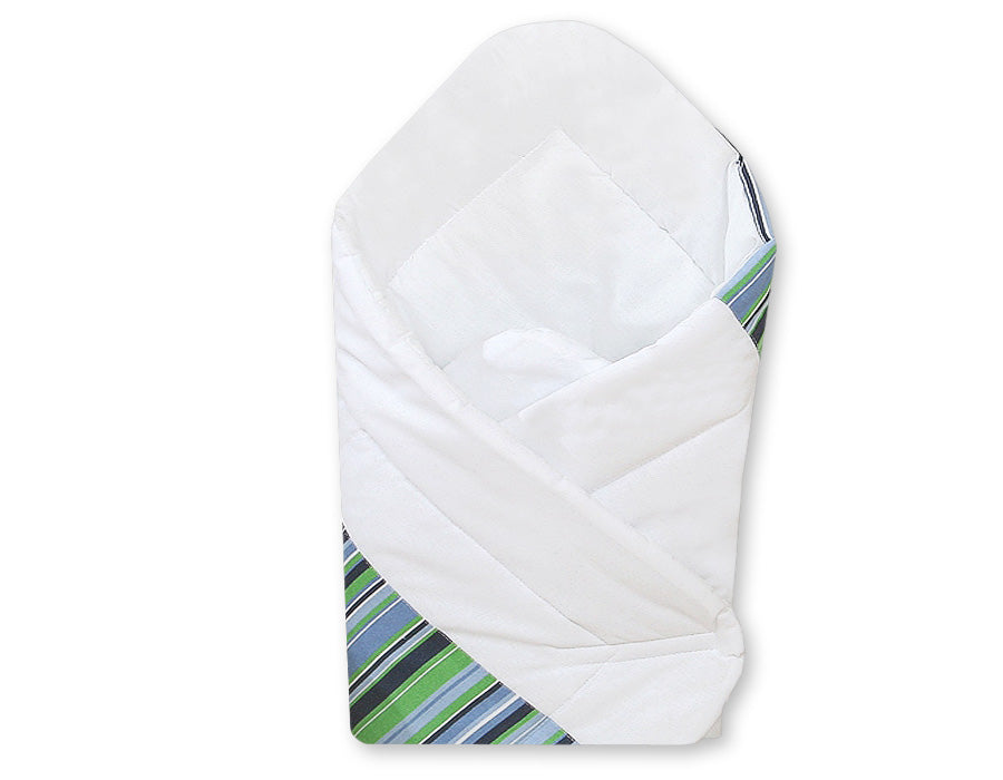 Baby nest - babybedje - comfortabel en ademend in donkerblauw gestreept katoen