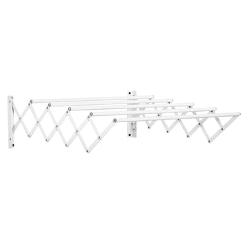 Wanddroogrek - Uitschuifbaar wasrek | Kleur: Wit | Afmetingen: 60x63.5x20 cm