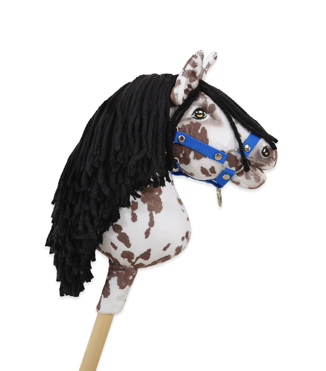 Käpphäst, käpphäst, realistiskt leopardmönster och slitstarkt minktyg