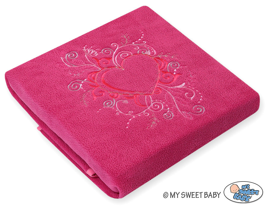 Babyddekentje, fleece deken – warm en zacht, ideaal voor wandelwagen of wieg, chic donkerroze