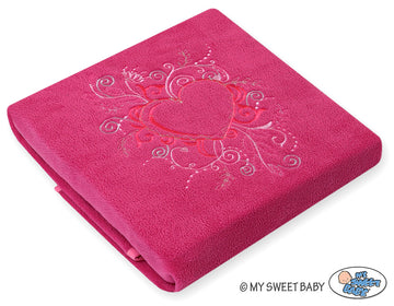 Babyddekentje, fleece deken – warm en zacht, ideaal voor wandelwagen of wieg, chic donkerroze