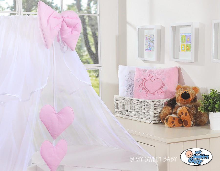 Myggnät, baldakin - ventilerande chiffong - fullt skydd för spjälsäng/barnsäng