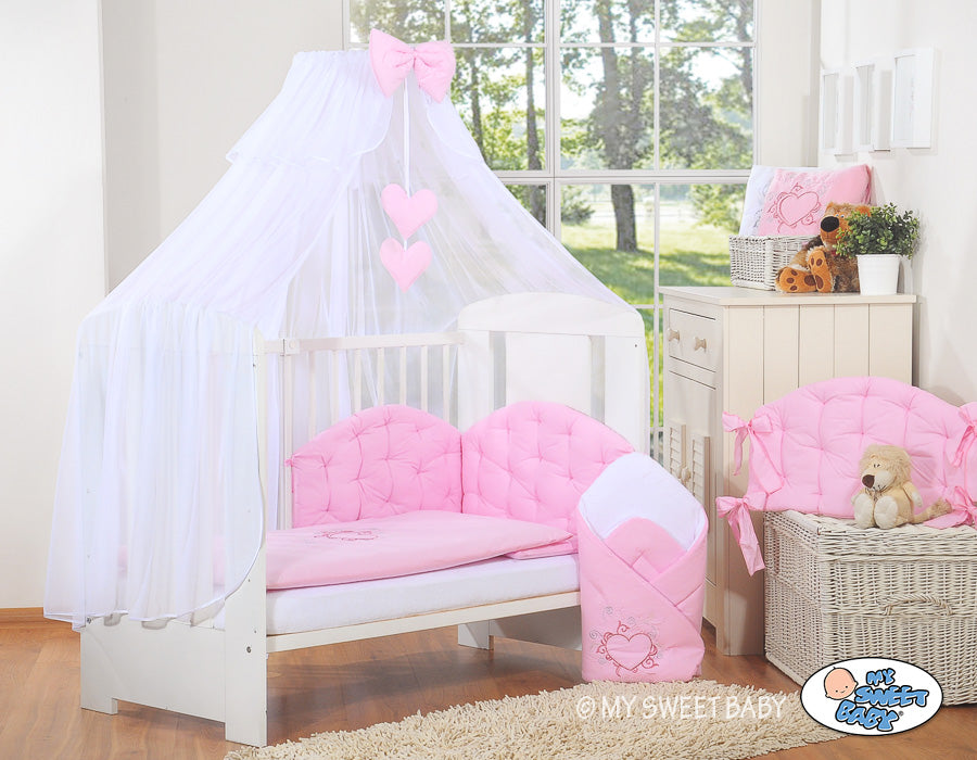 Myggnät, baldakin - ventilerande chiffong - fullt skydd för spjälsäng/barnsäng