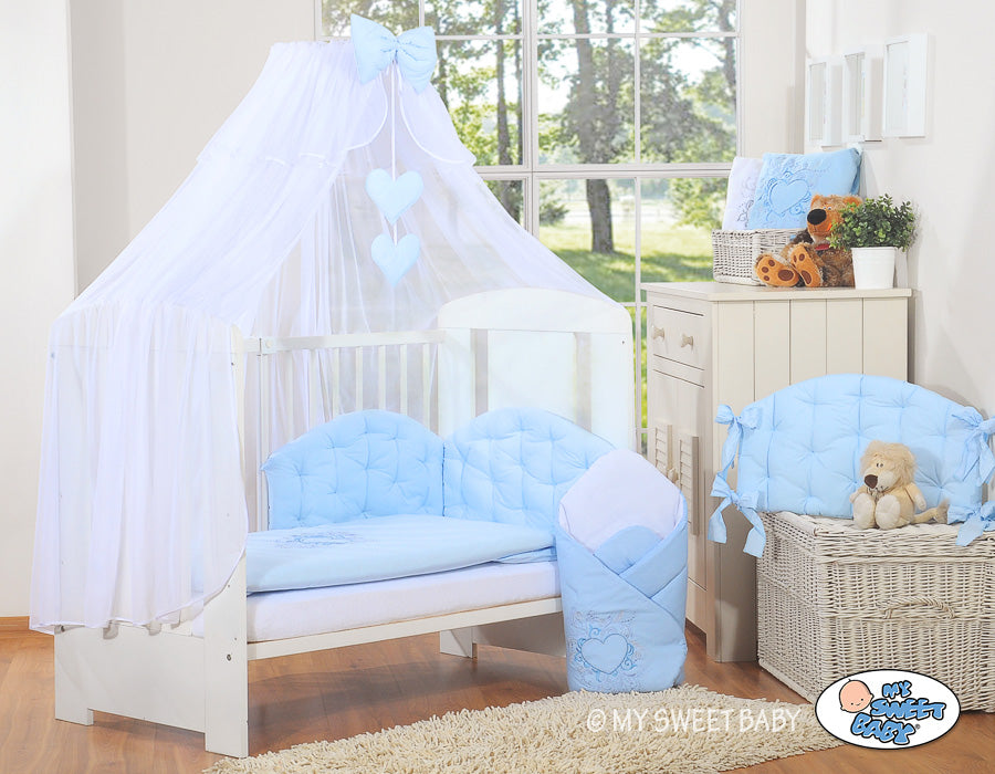 Myggnät för spjälsäng - chiffongbaldakin - komplett insektsskydd för spjälsäng