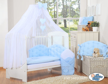 Myggnät för spjälsäng - chiffongbaldakin - komplett insektsskydd för spjälsäng