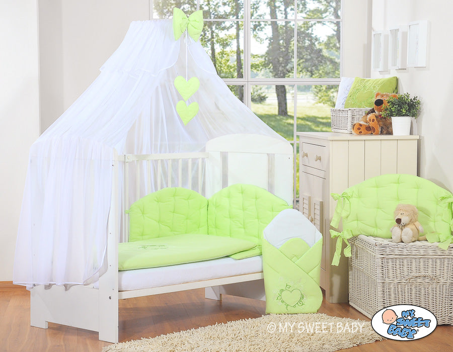 Chic grönt myggnät - komplett insektsskydd för spjälsäng eller babysäng