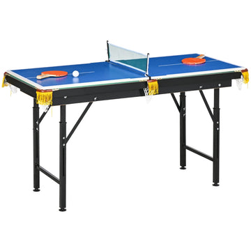 2-in-1 Pooltafel en Tafeltennistafel | Kleur: Blauw, Groen, Zwart | Afmetingen: 63x140x60-80 cm
