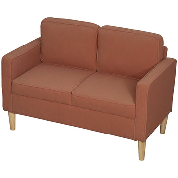 2-zitsbank met opbergruimte en houten poten | Kleur: Roze | Afmetingen: 117x63x79 cm
