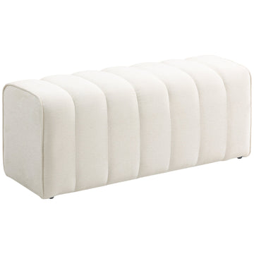Moderne gestoffeerde bedbank - Witte slaapkamerbank | Kleur: Wit | Afmetingen: 110x40x44 cm