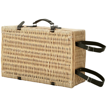 Picknickmand voor 4 met koelvak en bestek | Kleur: Bruin | Afmetingen: 34x54x20 cm