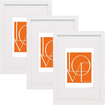 3-delige fotolijstset met passe-partout van MDF | Wit | 10x15 cm