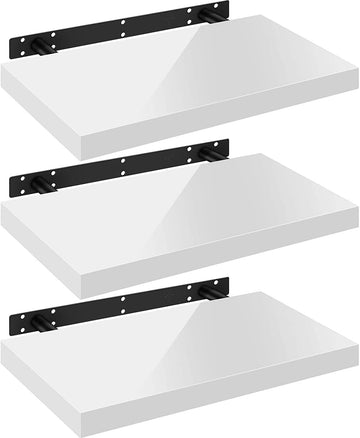 Set van 3 zwevende wandplanken | Wit | 50x22.9x3.8 cm