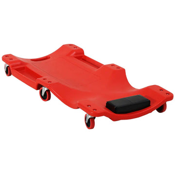 Werkplaats rolplank met gereedschapsvakken | Kleur: Rood | Afmetingen: 48x100x12 cm