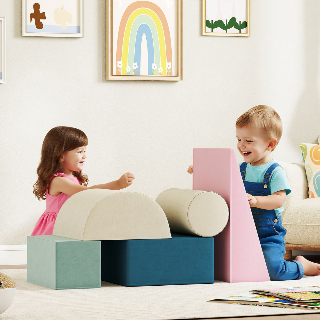Zachte klim- en glijspeelset voor peuters | Kleur: Meerkleurig | Afmetingen: 40,6x61x60 cm