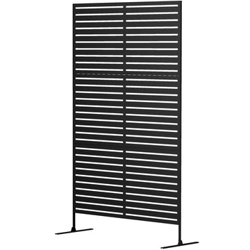 Metalen privacyscherm voor buiten - Tuinscherm | Kleur: Zwart | Afmetingen: 45x122x198 cm
