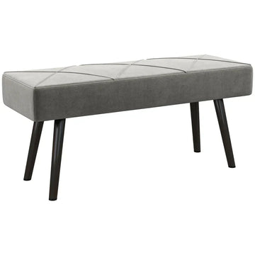 Schoenenbank - Gestoffeerde fluwelen zitbank | Kleur: Grijs | Afmetingen: 100x36x45 cm