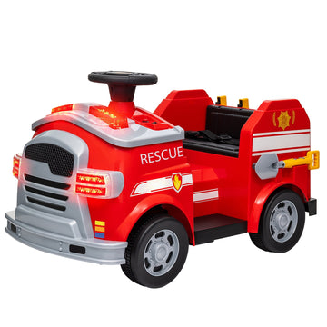 Elektrische brandweerauto 3-5 jaar met sirene | Kleur: Rood | Afmetingen: 49x86x52 cm