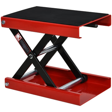 Verstelbare motorlift voor offroadmotoren | Kleur: Rood en zwart | Afmetingen: 23.5x41.5x10-37 cm
