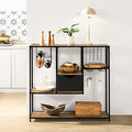 Industriële stijl Keuken Eetkamer Opbergplank Dressoir Bijzettafel Bijzettafel Wijnrek