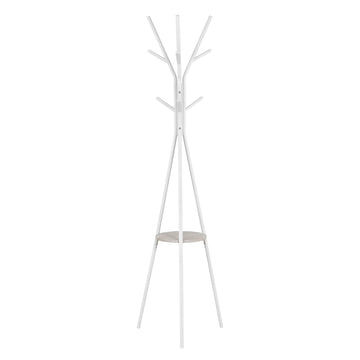 Garderobestandaard boomvorm met 9 haken en plank | Wit | 45,5x45,5x180 cm