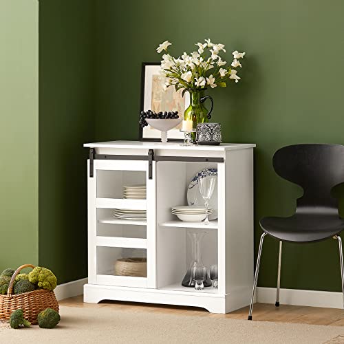 Dressoir met glazen schuifdeur - Keuken Eetkamer Woonkamer Dressoir Opbergkast Kast