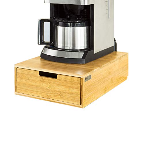 Koffiezetapparaat Stand & Koffiepad Capsule Theezakjes Lade Box Houder Kast-Bamboe