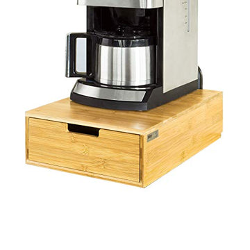 Koffiezetapparaat Stand & Koffiepad Capsule Theezakjes Lade Box Houder Kast-Bamboe