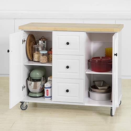 Keukenopbergwagen Keukenkast Kast Dressoir Keukeneiland 3 Laden 2 Deuren