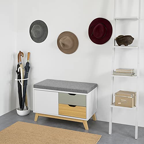 Halschoen - Bankschoen - Kastschoen - Rek met 1 Kast en 2 Laden, B80 x D38 x H51cm