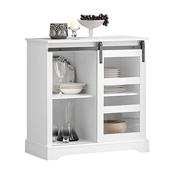 Dressoir met glazen schuifdeur - Keuken Eetkamer Woonkamer Dressoir Opbergkast Kast