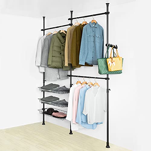 Telescopische Garderobe Organizer - Ophangrail - Kledingrek Opbergrek