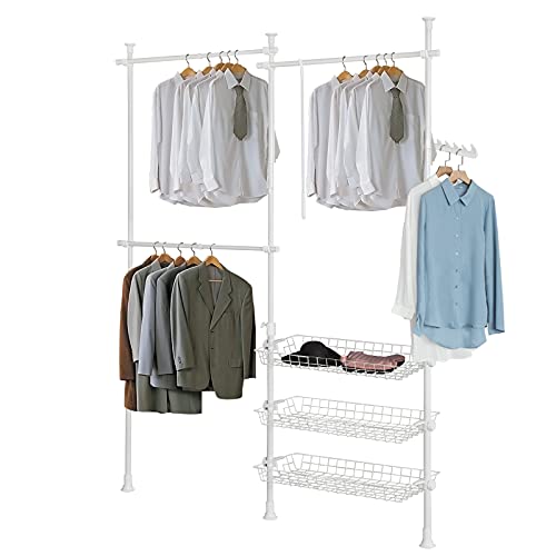Telescopische kledingkast-organizer-ophangrail-kledingrek-opbergrekken