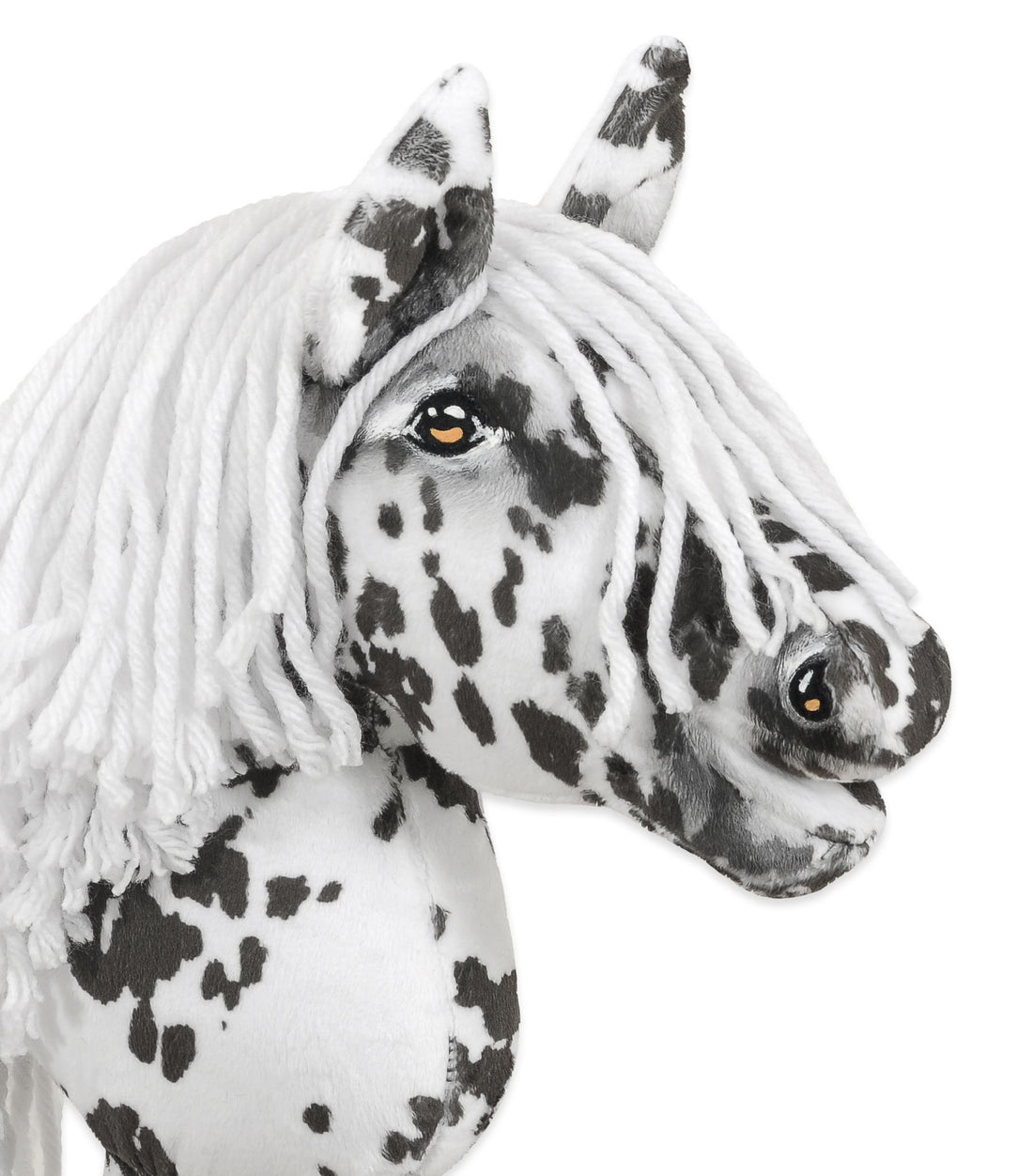 Super Hobby Horse - stokpaardje - handgemaakt, realistisch, luipaardprint, zacht minky, A4-formaat